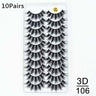 Ten pairs of false eyelashes