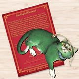Emerald Queen Cat Wooden Ornaments - Tree Ornament by Laura Seeley - Pets Dog and Cats Decor - 8512063-LS