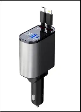 Metal Car Charger 100W Super Fast Charging Car Cigarette Lighter USB And TYPE-C Adapter - Lootquake