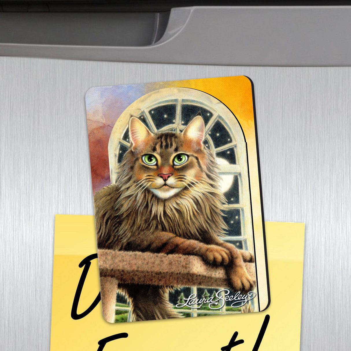 Imanes para refrigerador con forma de gato verde Stargazer de Laura Seeley (juego de 3)