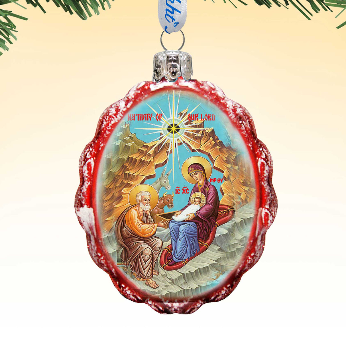 Adorno de cristal de la Natividad, decoración inspiradora de la Natividad - 772025