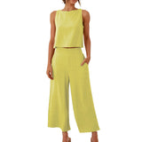 Sleeveless Wide Leg Trouser Set
