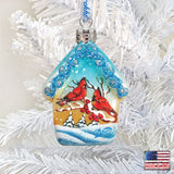 Cardinal House Mercury Glass Ornament by G. DeBrekht - Wildlife Holiday Decor - 739421
