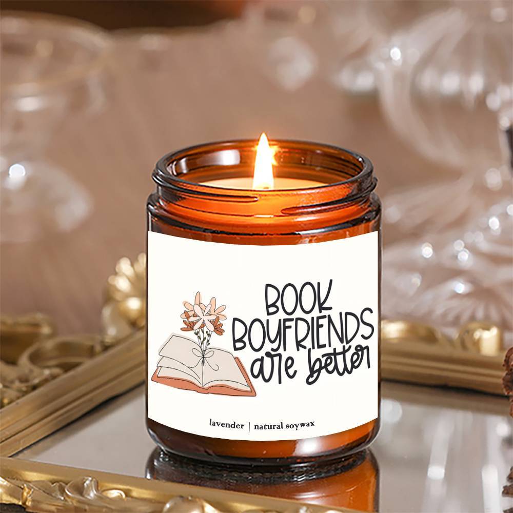 Sweet Book Lover Gift For Bookworm Bestfriend Her Him Gf Bf Girl Boy Women Man Gag Fun Cool Trendy Stuff Birthday Christmas Thanksgiving Anniversary Graduation Idea 2024 Unique Ornament Decor Lavender Scented Candle Small Box