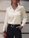 Fashionable Elegant Business Style Long Sleeve Shirt With Pearl Button - Lootquake