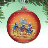 The Journey of the Three Wise Men Glass Ornament Limited Edition by G. DeBrekht - Inspirational Nativity Decor - 73860-3