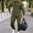 Suede Single-breasted Solid Color Slim Fit Two-piece Suit Men - Lootquake