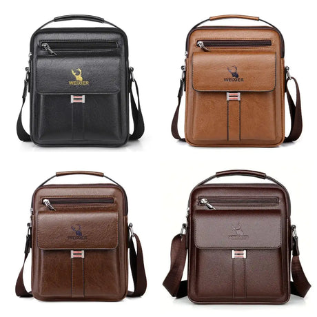 Leather Messenger Crossbody Shoulder Bag For Men Work Business Casual Adjustable Straps With  Metal Zipper - Lootquake