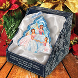 Snowflakes Tree Glass Ornament by G. DeBrekht - Christmas Santa Snowman Decor - 762-027