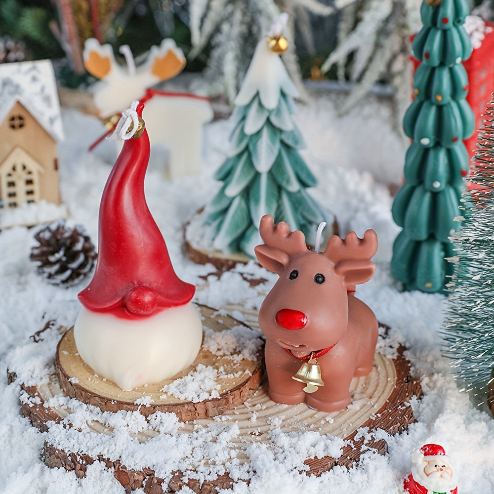 Christmas Reindeer Scented Candle - White Paraffin/Soy Wax, Perfect for Holiday Decor & Gifts