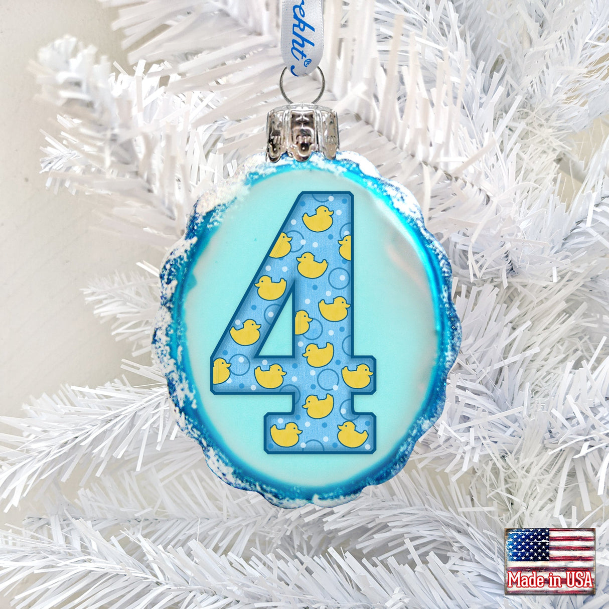 Adorno de cristal de mercurio en miniatura para 4 años de G. DeBrekht - Decoración infantil Love Family - 770004