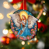 Adornos navideños de madera del Ángel de la Guarda de la Serenidad de G. DeBrekht - Decoración navideña para la Natividad - 8652806