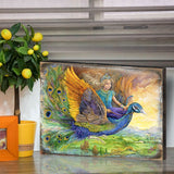 Arte mural de madera de fantasía de la Princesa Pavo Real de Josephine Wall - Decoración de fantasía - 852138-JW