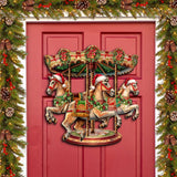 Christmas Carousel Holiday Door Decor  by G. Debrekht - Christmas Decor - 8611030H