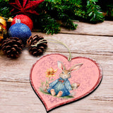 Easter Bunny Heart Wooden Ornaments by G. DeBrekht Easter Spring Decor - 8652780
