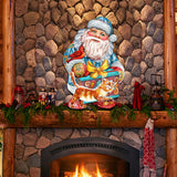 Decoración navideña para puerta con diseño de gatito y Papá Noel de G. DeBrekht - Decoración navideña con muñeco de nieve y Papá Noel - 8119175H