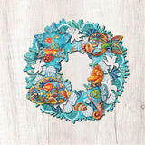 Coastal Sea Creatures Holiday Door Wreath by G. DeBrekht - Coastal Holiday Decor - 8185306-3H