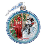 Adorno de cristal de muñeco de nieve feliz de D. Gelsinger - Decoración navideña de Papá Noel - 764-151-DG