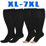 1 par de calcetines de compresión unisex de talla grande, hasta la rodilla, 20-30 mmHg, transpirables y circulantes, para pantorrillas, para mujer y hombre.