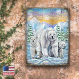 Arte mural de madera con osos polares de Nature Wonders - Decoración de vida silvestre - 95215B