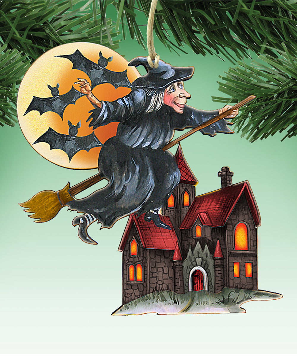 Classic Halloween Wooden Ornaments Set of 3 by G. DeBrekht - Christmas Décor - 8100084S3