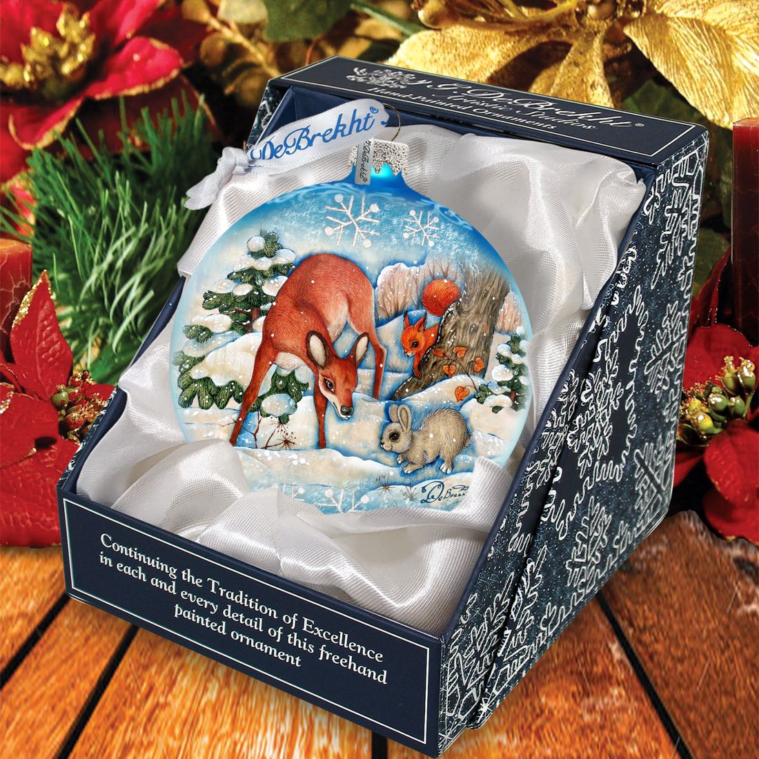 Forest Fends Ball Glass Ornament by G. DeBrekht - Wildlife Holiday Decor - 73412