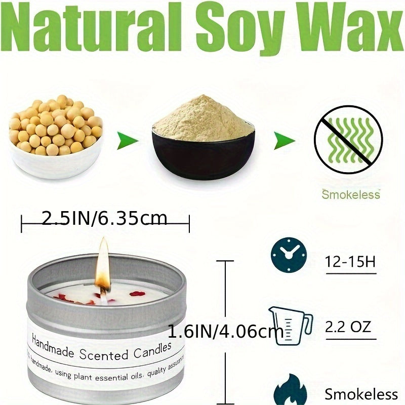 4pcs Scented Candle Gift Set - Premium Relaxation Aromatherapy with 12 Unique Scents, Perfect for Birthdays, Weddings, Thanksgiving & Christmas - Soy Wax in Metal Jar