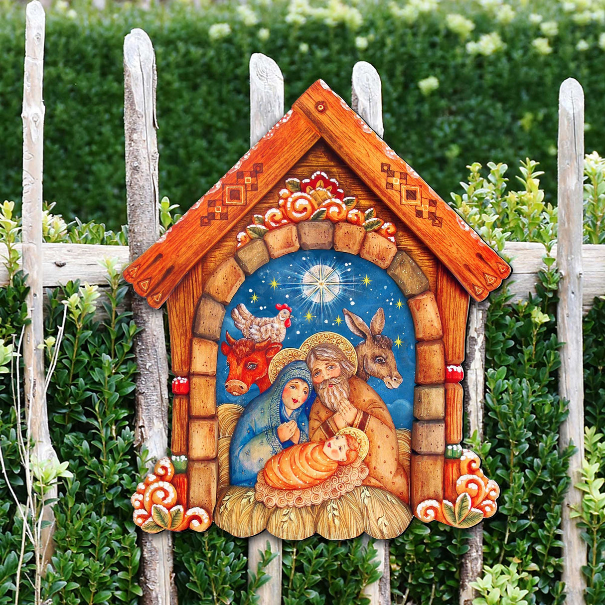 Village Nativity Door Decor by G. DeBrekht - Nativity Holiday Decor - 8152630H