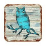 Owl Wooden Cork Coasters Gift Set of 4 by Nature Wonders - Nature Wildlife Decor  - 8198218-9C-S4