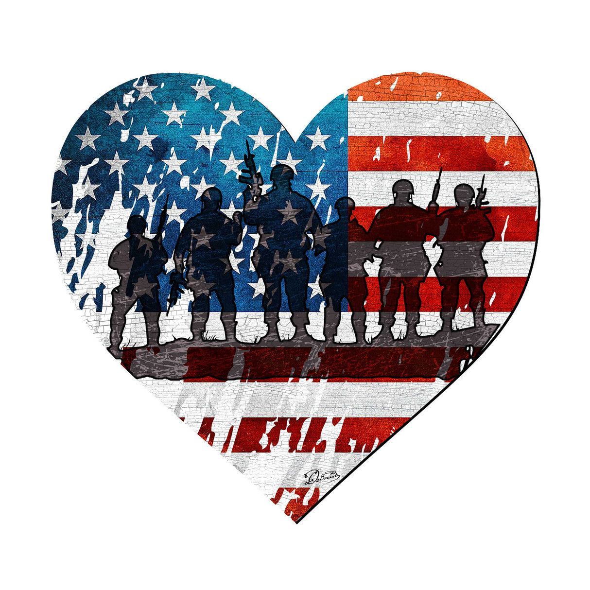 USA Military Heart Holiday Door Decor - American Christmas Decor - 8187130H