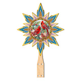 Christmas Cardinals Star Tree Topper Wooden Decor by G. Debrekht - Wildlife Holiday Decor - 89510