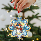 Adornos de madera con copos de nieve azules de G. Debrekht - Decoración navideña de Papá Noel - 8688427