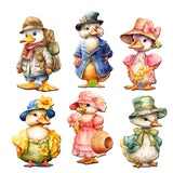 Easter Ducks Decorative Wooden Magnets Set of 6 by G. Debrekht - Easter Decor - 8090043G-S6