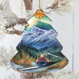 Arctic Aurora Express Tree Wooden Ornaments by G.Debrekht - Wildlife Holiday Decor - 870001
