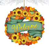 Flower Fall Wreath Wooden Ornaments by G. DeBrekht - Thanksgiving Halloween Decor - 8185305-2