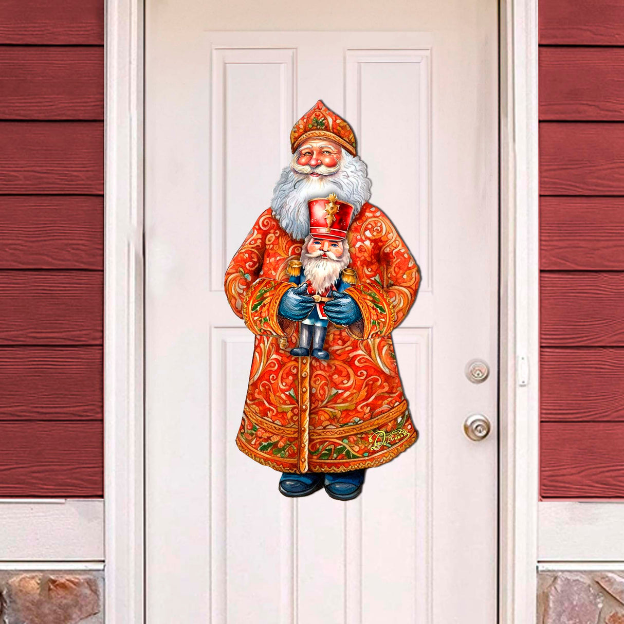 Santa's Holiday Nutcracker Holiday Door Decor by G. Debrekht - Christmas Santa Snowman Decor - 8691401H