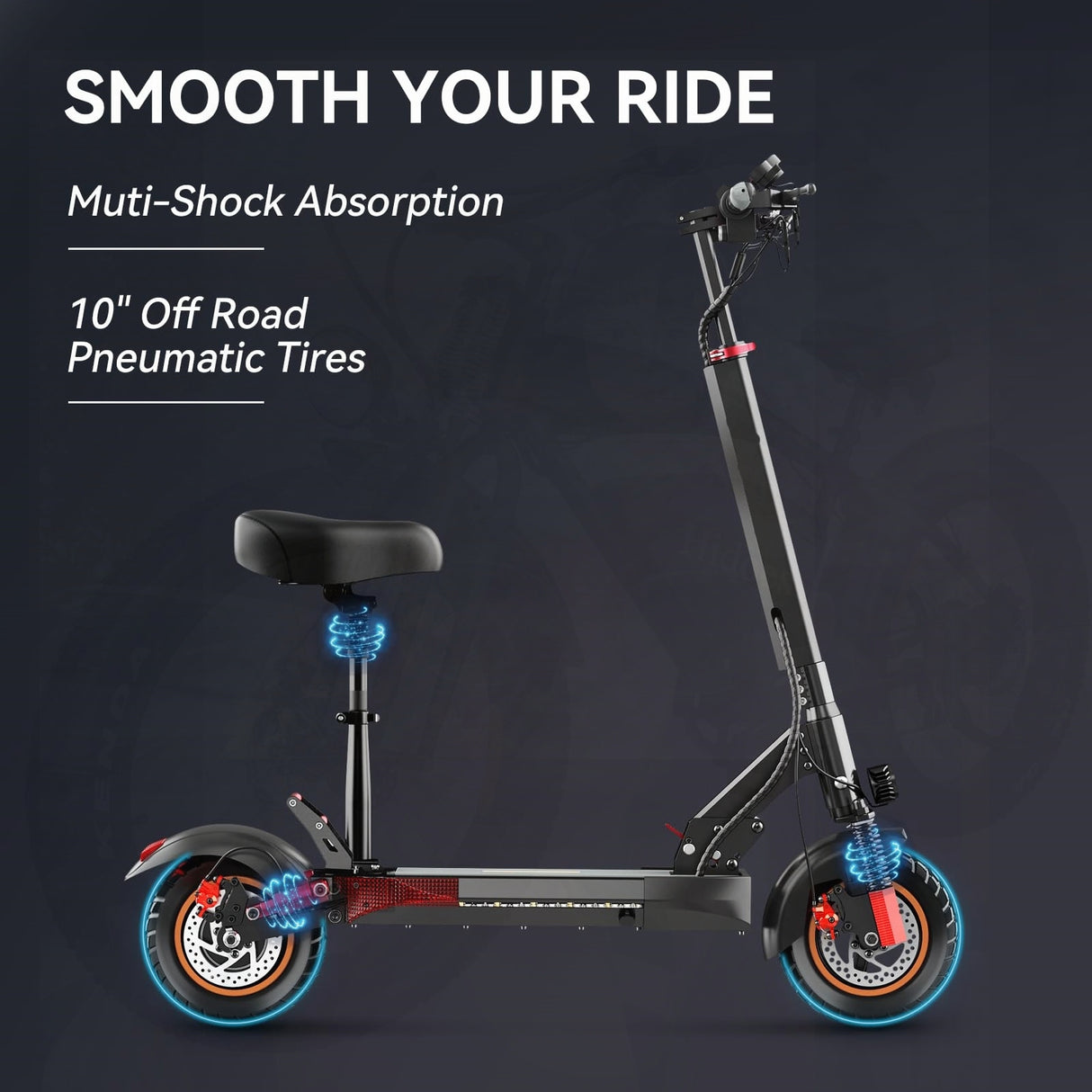 1 Ninebot M4 Adult Electric Scooter - Foldable Commuter Model with 600W Motor, 10-inch Pneumatic Tires, Dual Suspension & Braking System, Cruise Control, Seat for Pets, 31-Mile Range, Fast Charging, Black Aluminum Alloy, U.S.