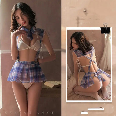 Erotic Lingerie Mesh Jk Uniform Set - Lootquake