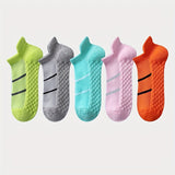 5 pares de calcetines deportivos profesionales para hombre, de verano, de malla fina, transpirables, absorbentes del sudor, antiolor, con protección para el talón y las orejas.