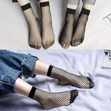 3 pares de calcetines sexys para mujer, talla grande, elásticos, calados, de rejilla, transpirables, cortos.