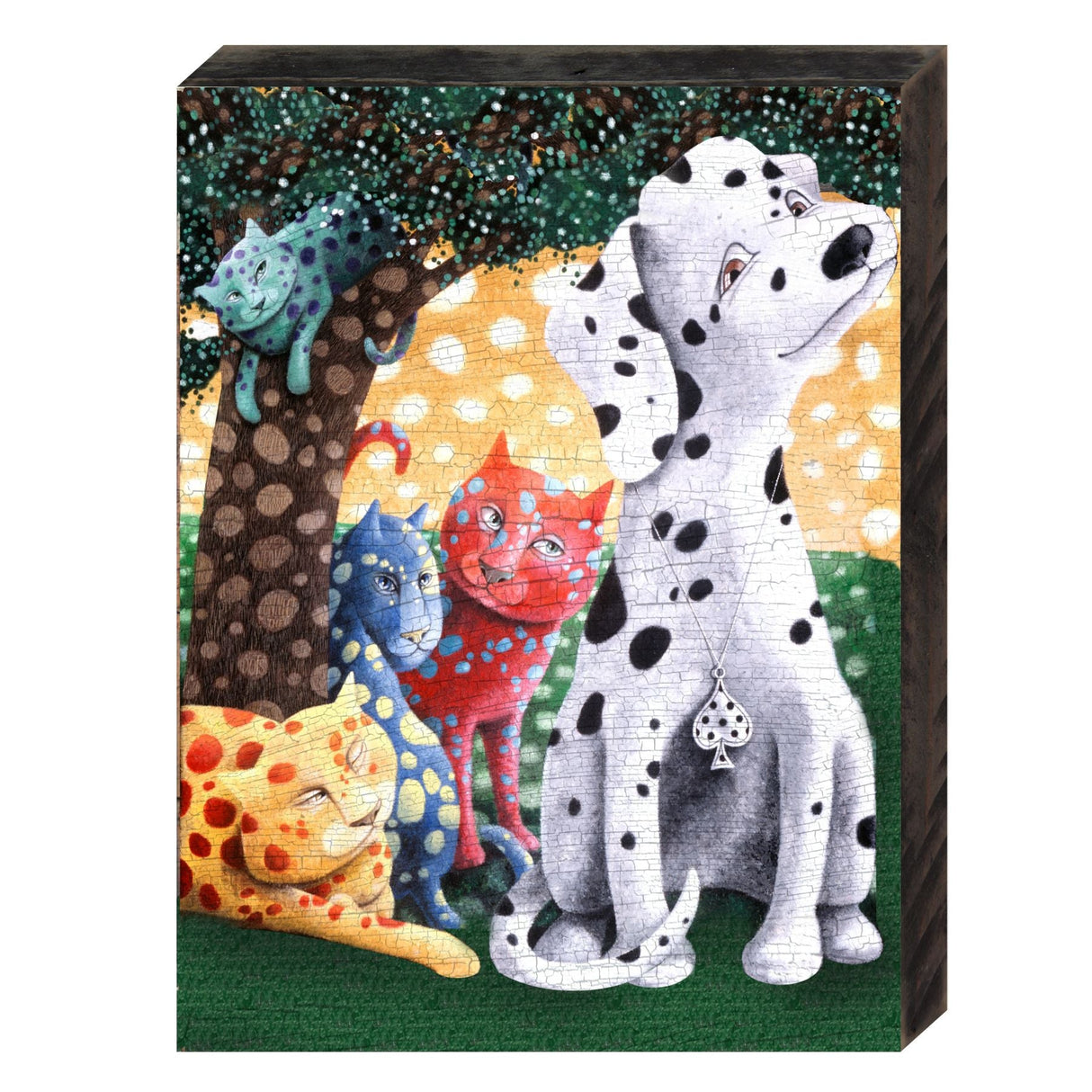 Arte mural de madera "El mundo que tejemos" de Laura Seeley - Decoración para perros y gatos - 8511119B