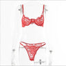 Ladies Underwire Lace Lingerie Suit Fashion - Lootquake