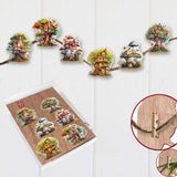 Tree House Decorative Wooden Clip-on Ornaments Set of 6 by G. Debrekht - Christmas Decor - 8090026C-S6