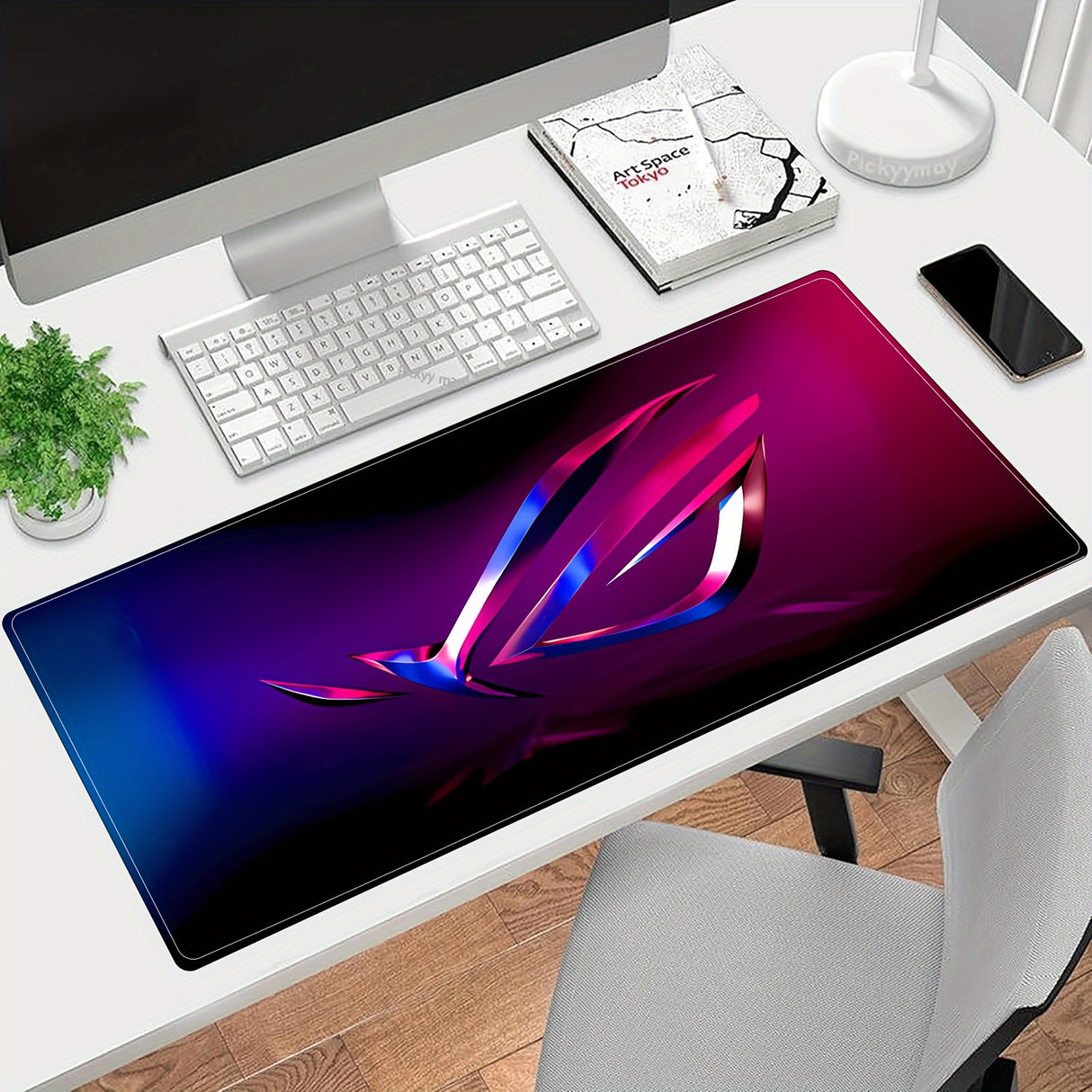 ASUS ROG Large Gaming Mouse Pad - Non-Slip, Waterproof Rubber Base, Stitched Edges, Oblong Shape, Durable Deskpad Mat for Gaming