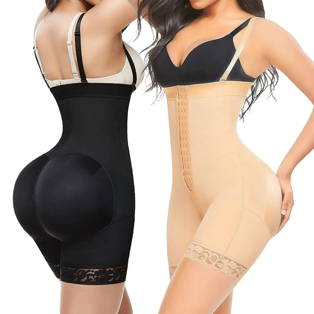 High Waisted Body Pants Crotch Zipper Tummy Lifting Pants Waist Trimming Shapewear Bodysuit Enhancement - Lootquake