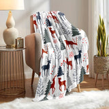 1 couverture imprimée motif cerf sur le thème de Noël, douce et chaude pour canapé, lit, voiture, bureau, camping, voyage, cadeau idéal pour toutes les saisons