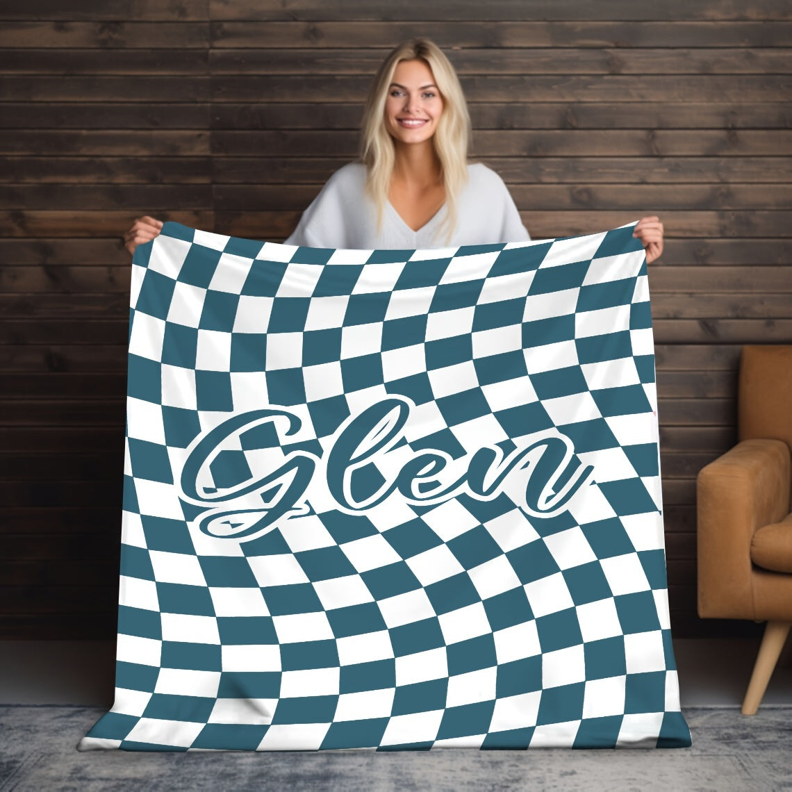 1pc Custom Blanket Vintage Striped Name Custom Blanket Soft Flannel Sofa Blanket TV Blanket Personalized Custom Blanket Exclusive Gift Blanket