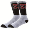 Lot de 5/3/1 paires de chaussettes de basket-ball numéro 23 pour homme, absorbant les chocs, confortables et respirantes, mi-mollet, pour l'extérieur