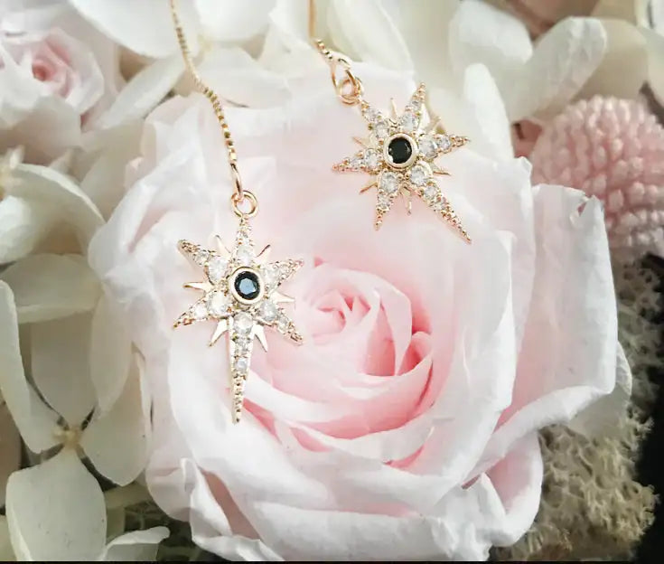 Gold-Plated Zircon Devil Eye and Star Cross Necklaces - Lootquake