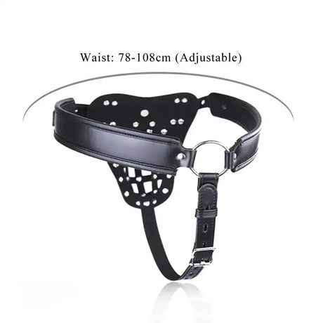 Leather Men's Chastity Belt with Cock Cage, Adult Toy - Lootquake